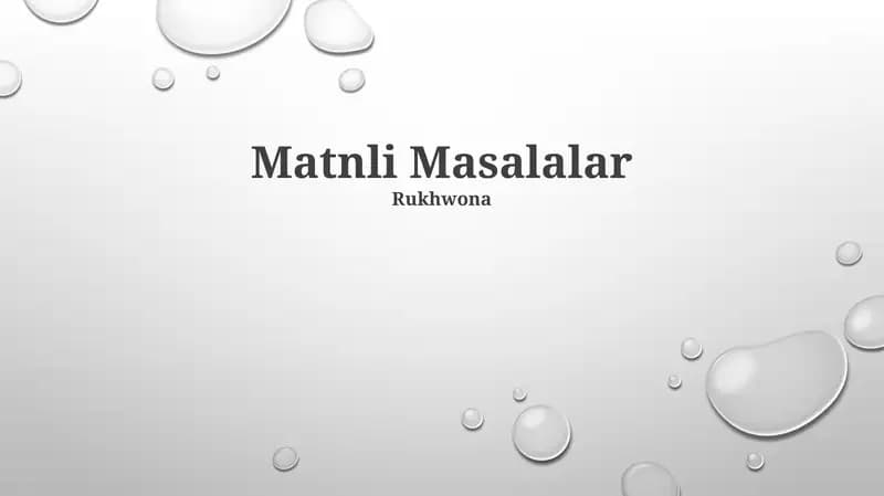 Matnli Masalalar