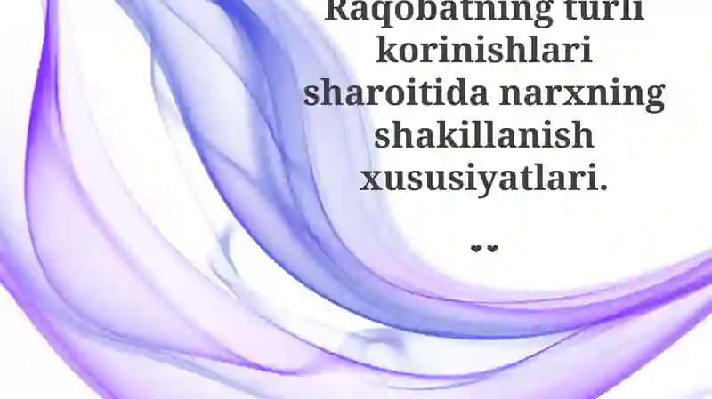 Narxning shakillanishi