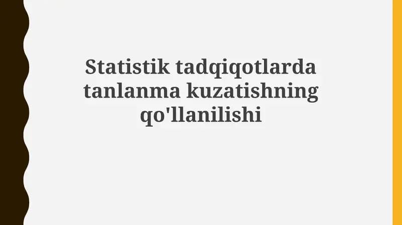Namuna olish usullari