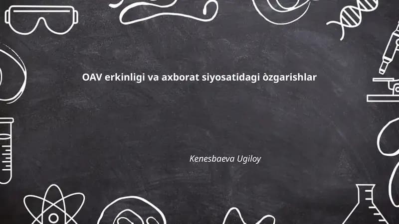 Qonunchilikdagi o'zgarishlar va OAV erkinligi