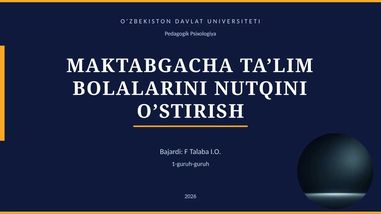 MAKTABGACHA TA’LIM BOLALARINI NUTQINI O’STIRISH