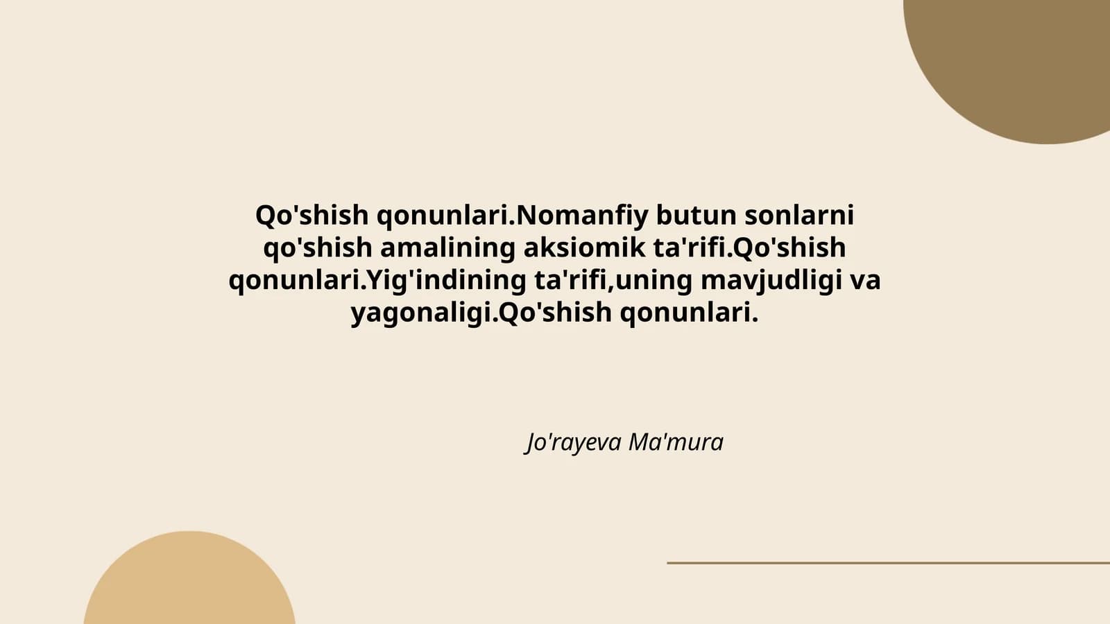 Qo'shish qonunlari