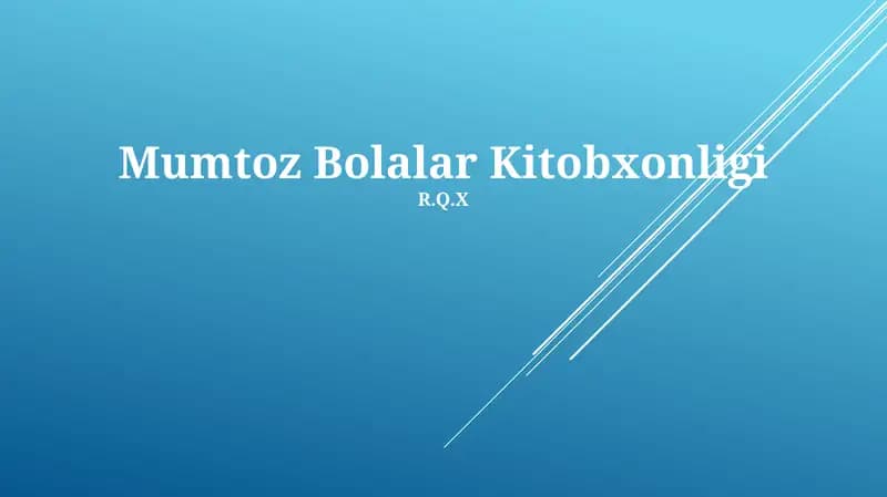 Mumtoz Bolalar Kitobxonligi