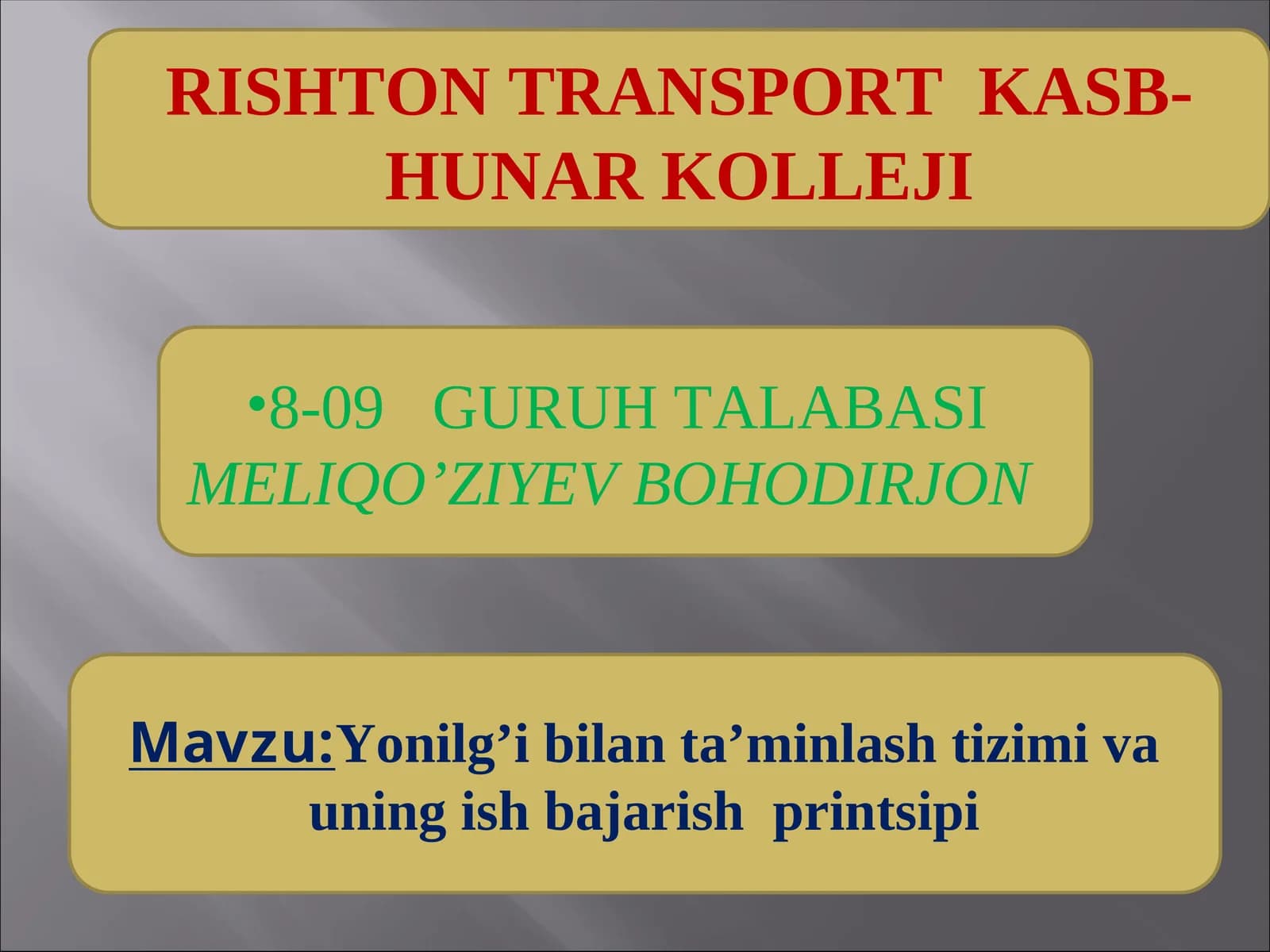 RISHTON TRANSPORT KASB-HUNAR KOLLEJI
