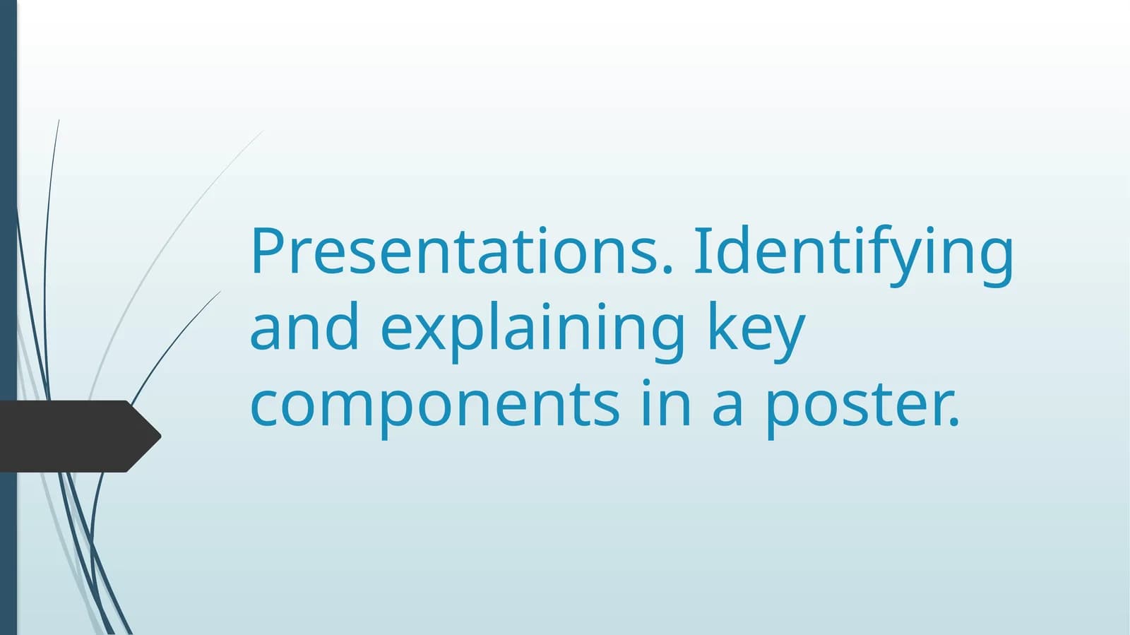 Présentation. Identifying key components of a poster.