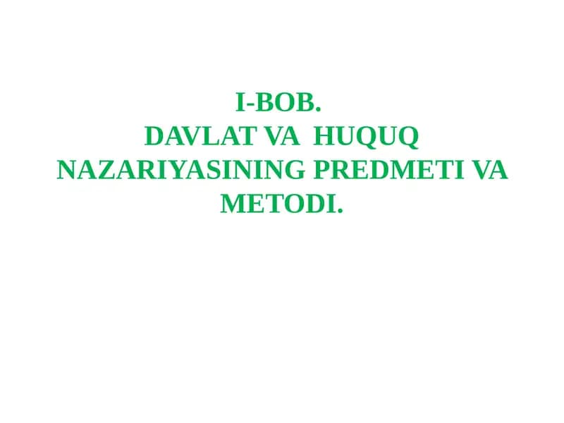 Davlat va Huquqnazariyasi