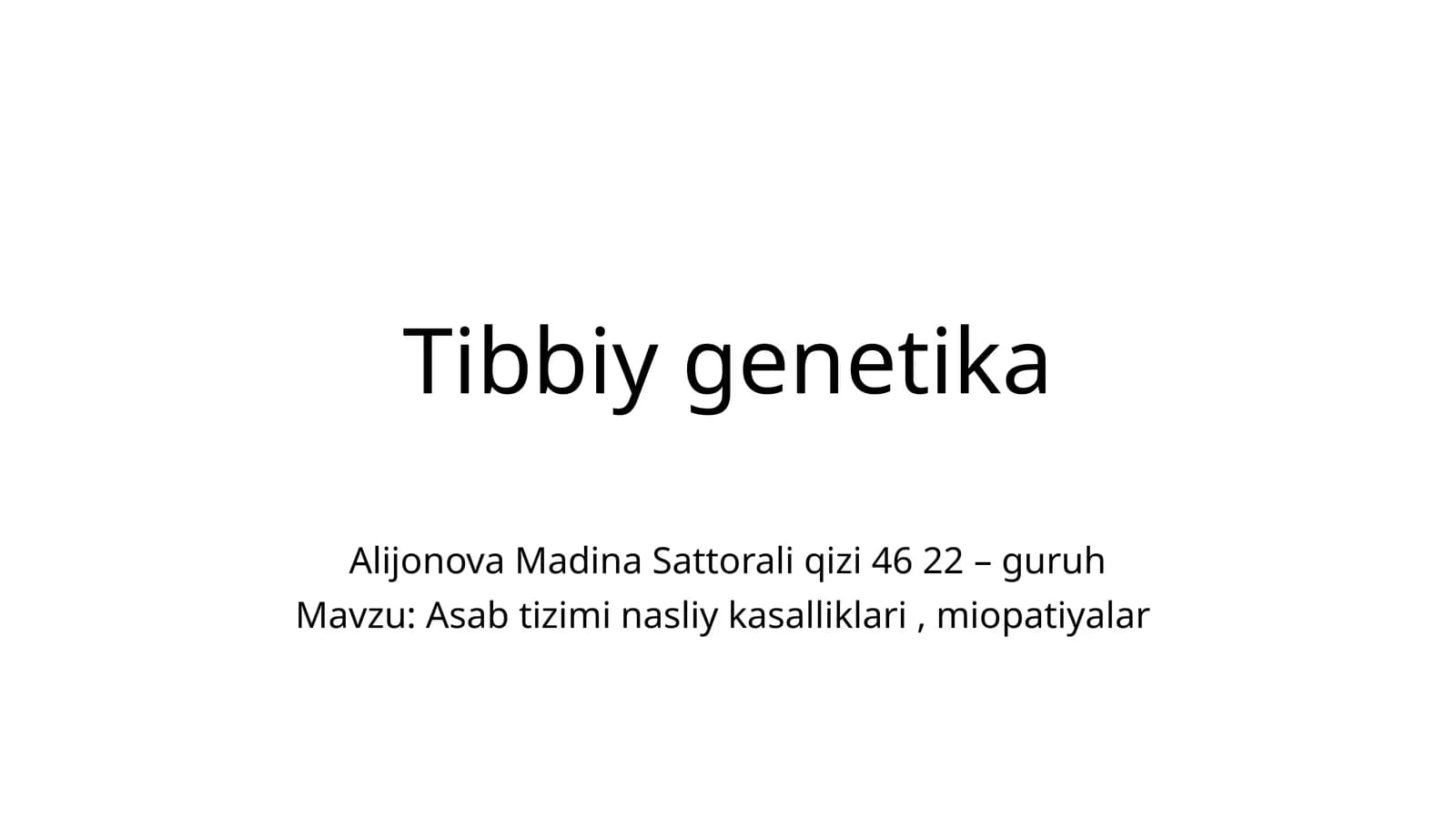 Tibbiy genetika