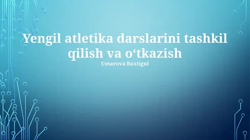 Trek va yengil atletika mashg'ulotlari