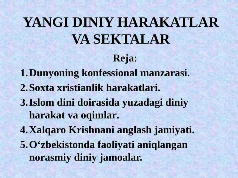 Yangi diniy harakatlar va sektalar