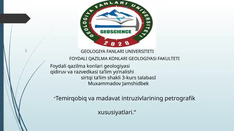 Foydali qazilma konlari geologiyasi
