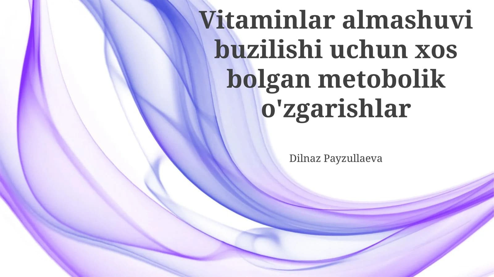 Vitaminlar almashuvi buzilishi uchun xos bolgan metobolik o'zgarishlar
