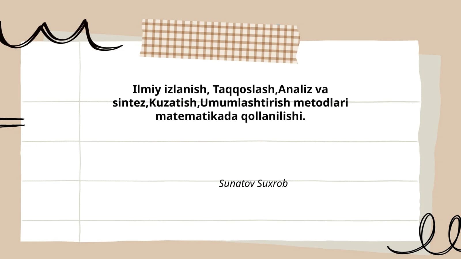 Algebraik tizimlarni taqqoslash va umumlashtirish usullari