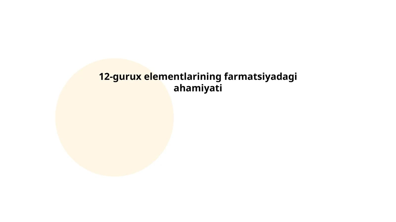 12-gurux elementlarining farmatsiyadagi ahamiyati