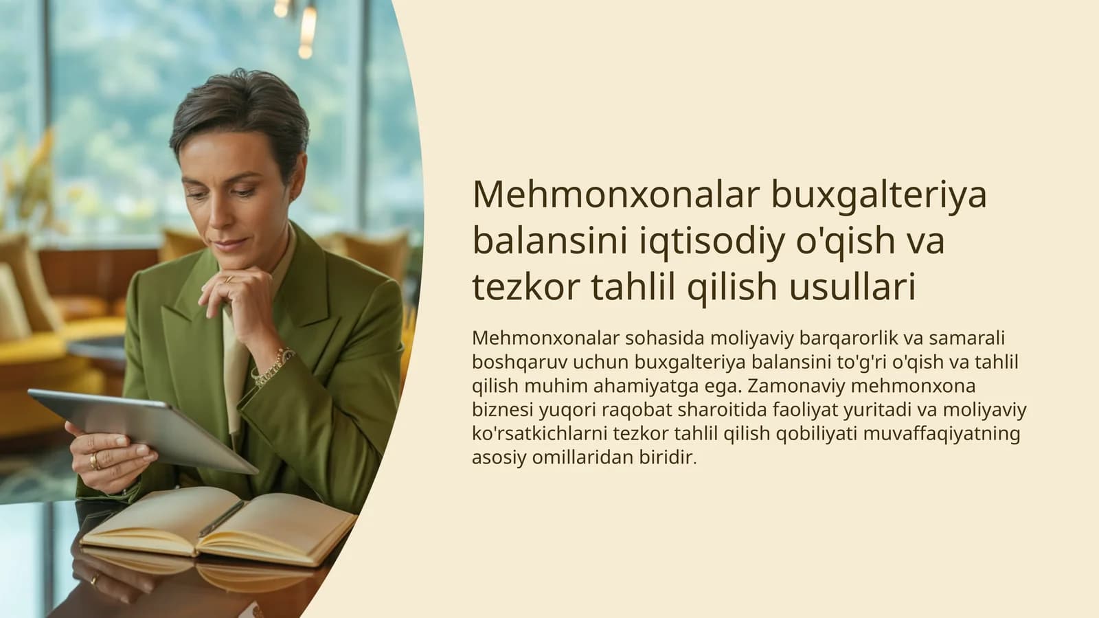 Mehmonxonalar buxgalteriya balansini iqtisodiy o'qish va tezkor tahlil qilish usullari