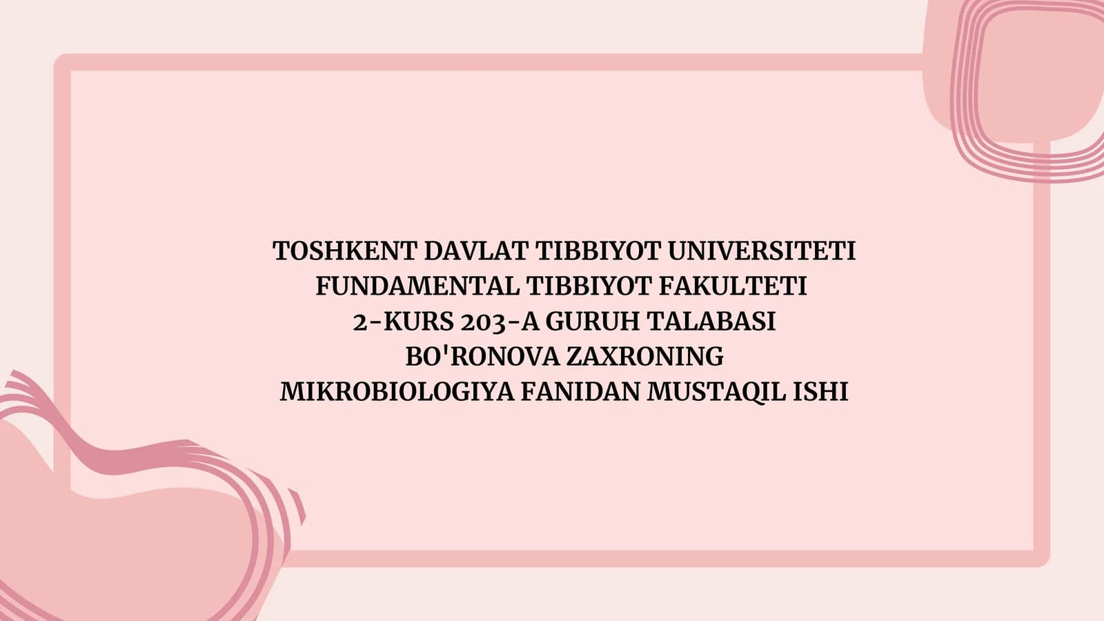 PATOGEN ANAEROBKLOSTRIDIAL BO'LMAGAN INFEKSIYAQO'ZG'ATUVCHILARI (BACTEROIDES, PREVOTELLA, FUSOBACTERIUM) KASALLIKLAR PATOGENEZI, LABORATOR TASHXISI
