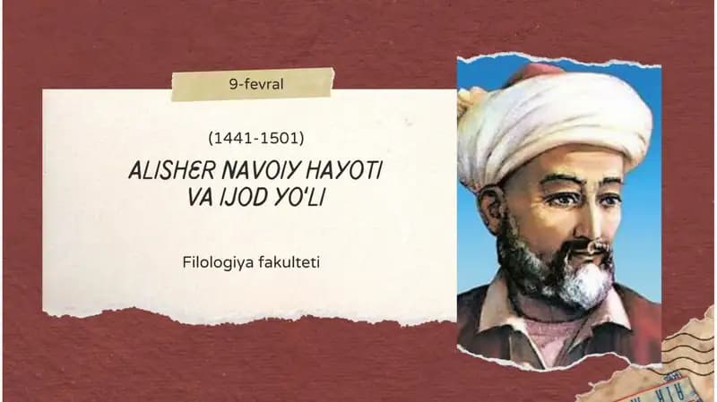 ALISHER NAVOIY HAYOTI VA IJOD YO'LI