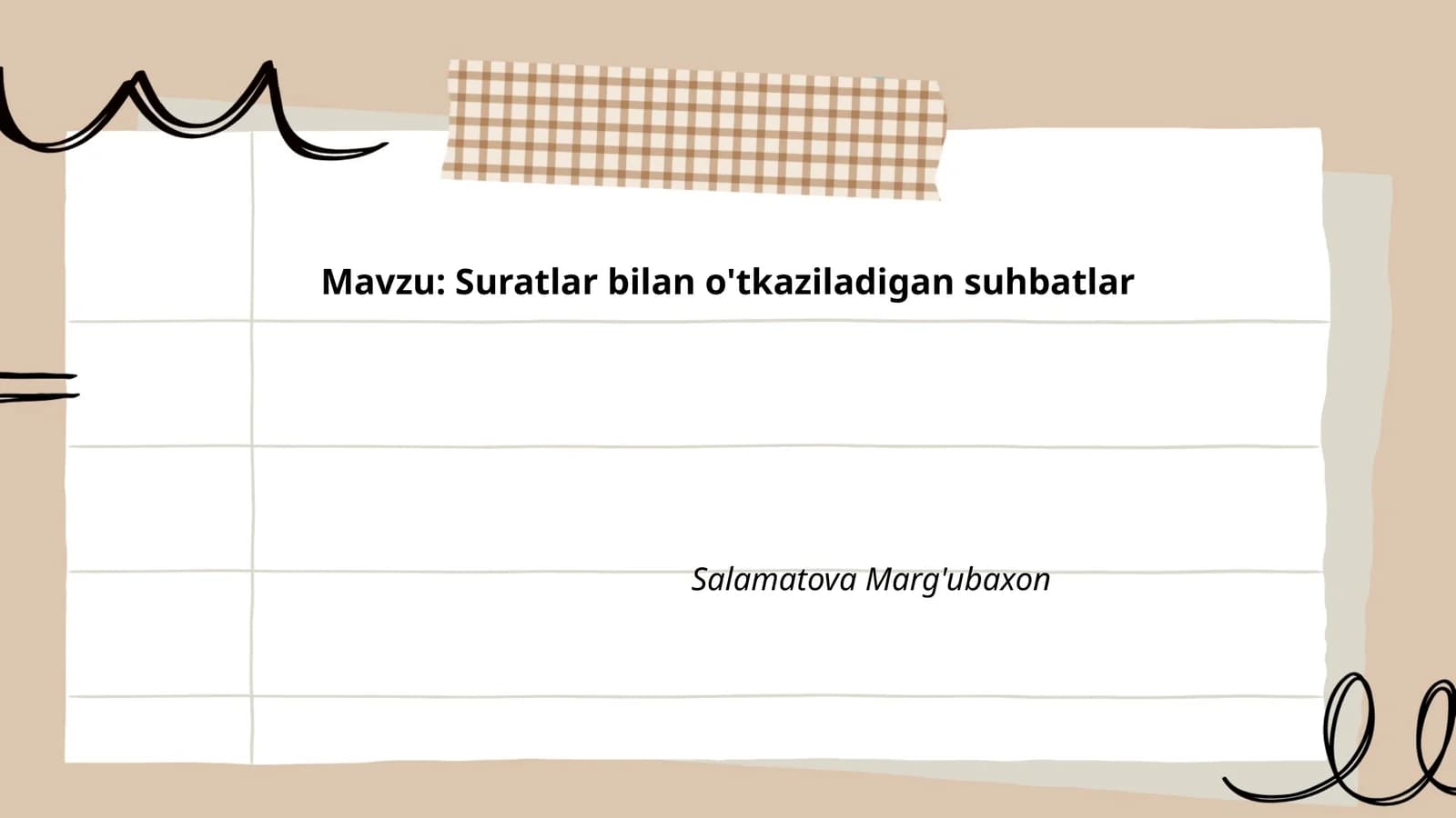 Suratlar bilan o'tkaziladigan suhbatlar
