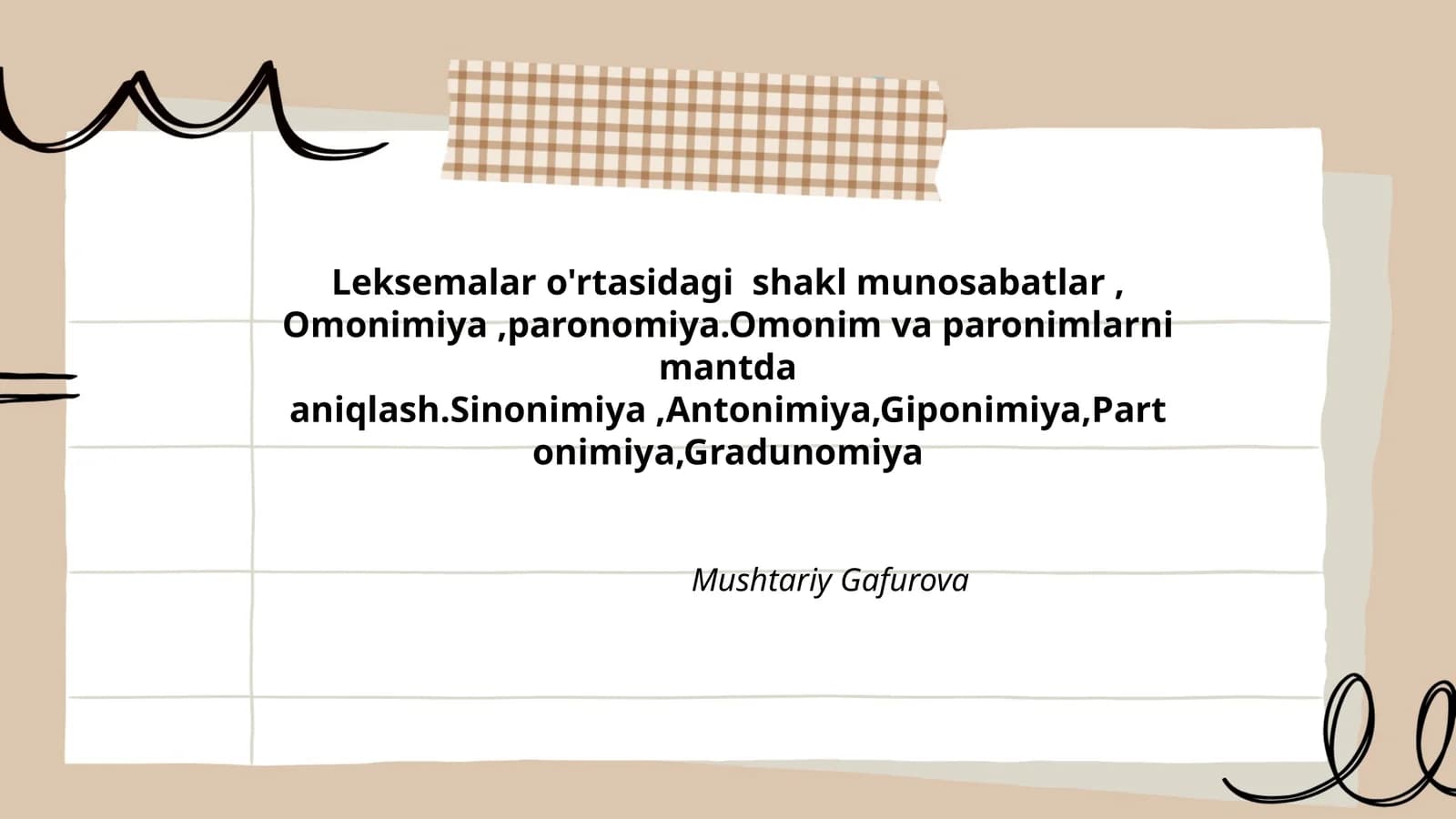 Leksemalar o'rtasidagi shakl munosabatlar