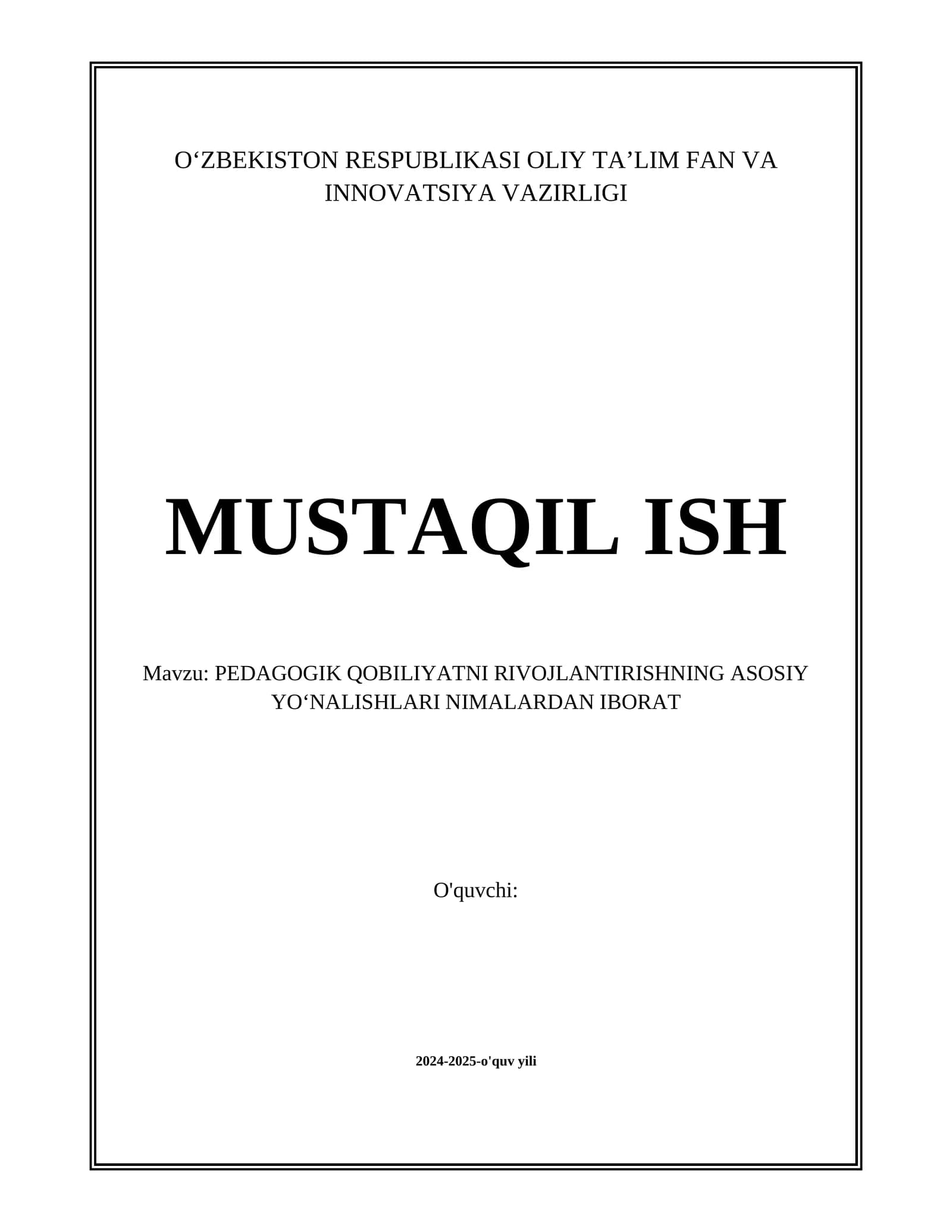 PEDAGOGIK QOBILIYATNI RIVOJLANTIRISHNING ASOSIY YOʻNALISHLARI NIMALARDAN IBORAT