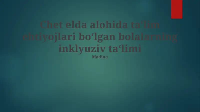 Inklyuziv ta'lim