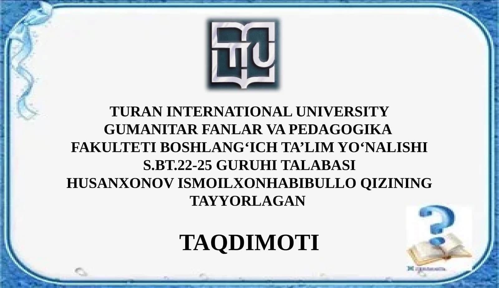 Topishmoq matni ustida ishlash
