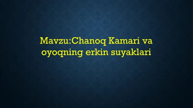 anatomiya oyoq suyaklari