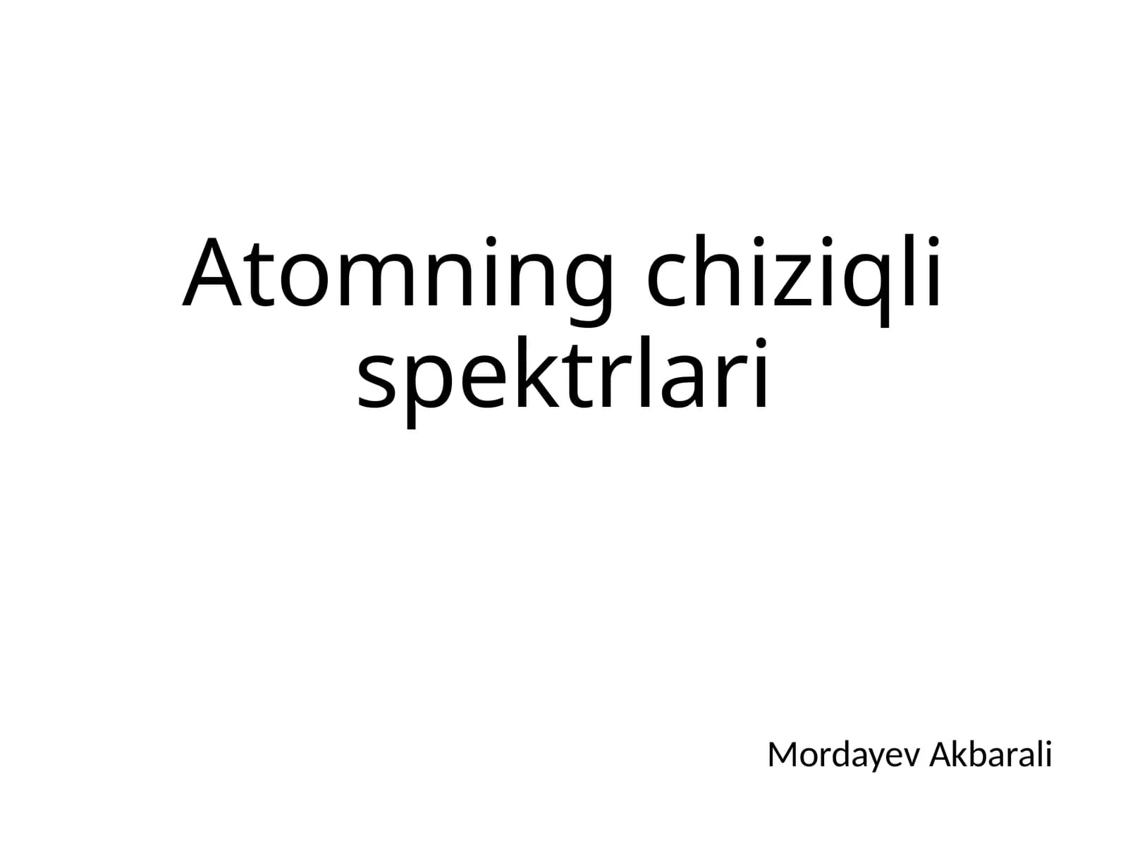 Atomningchiziqlispektrlari