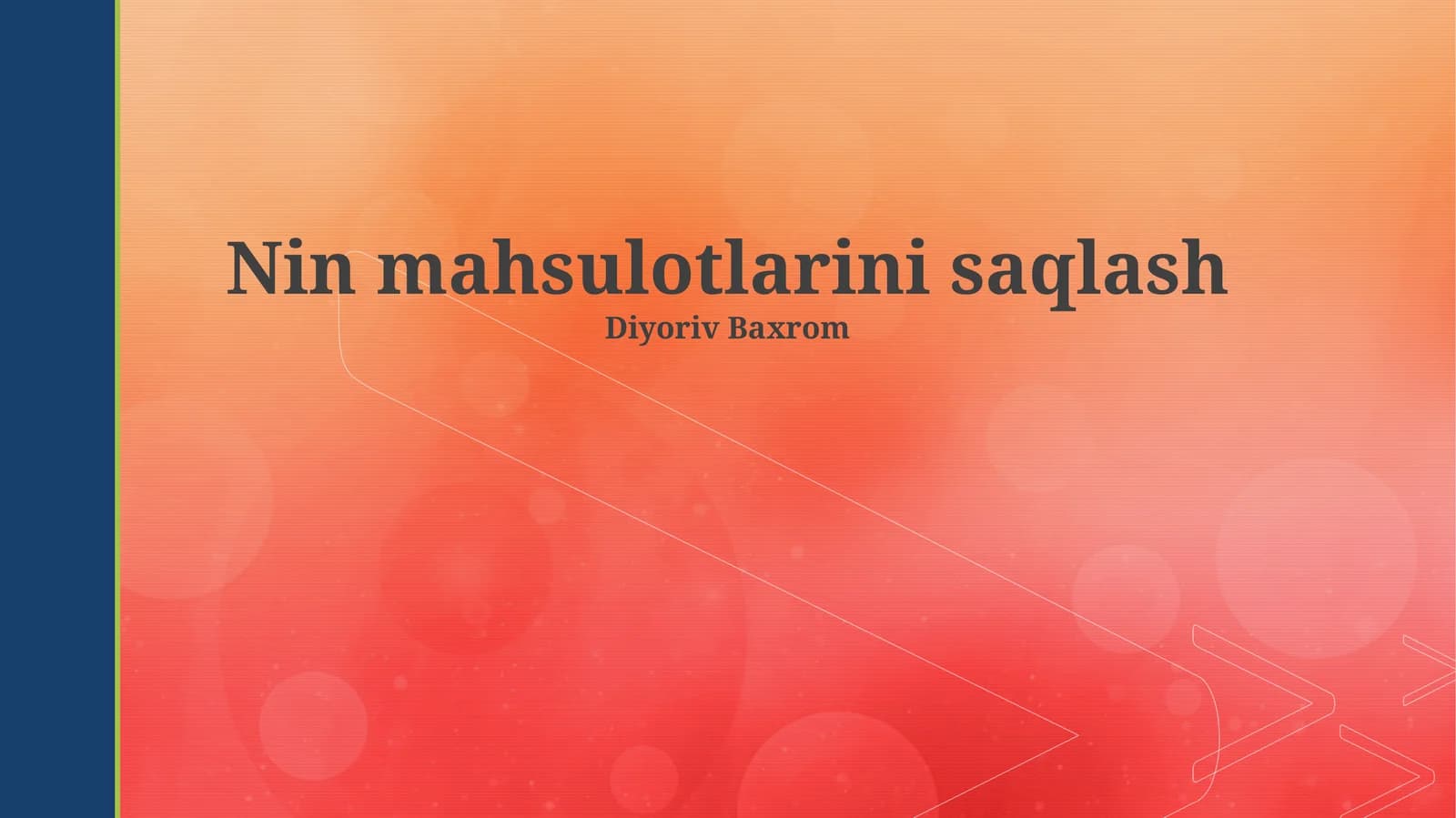 Mahsulotlarni saqlash