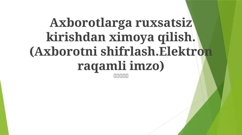 Ma'lumotlarni shifrlash