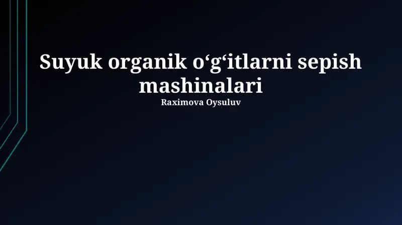 Suyuk organik o‘g‘itlarni sepish mashinalari