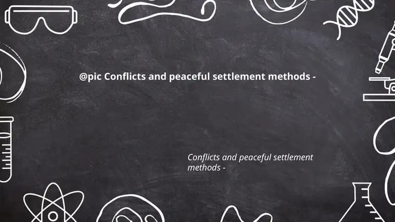 Conflicts and peaceful settlement methods