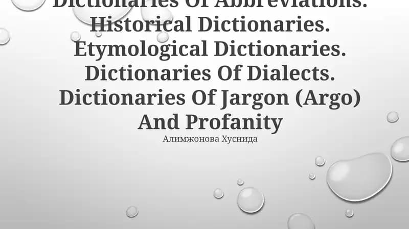 Onomastic Dictionaries