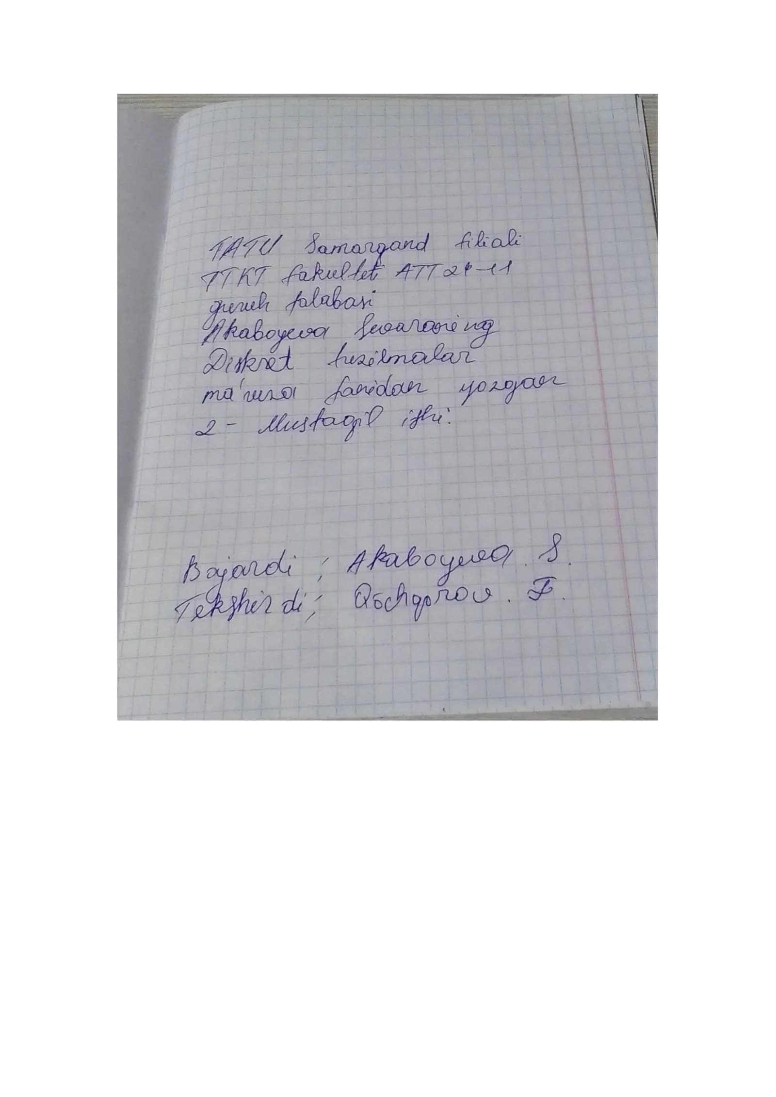 diskerit tuzulma qo'l yozma
