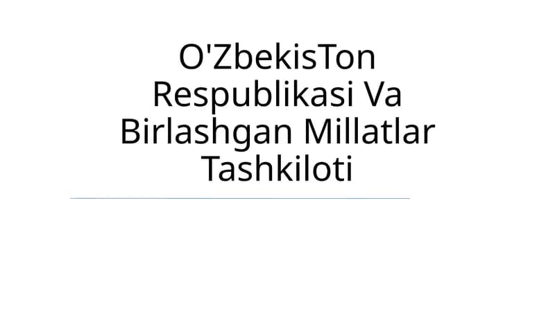 O'zbekistonning Birlashgan Millatlar Tashkilotiga qabul qilinishi