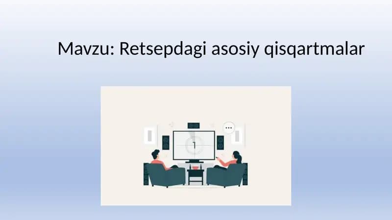 Retsepdagi asosiy qisqartmalar