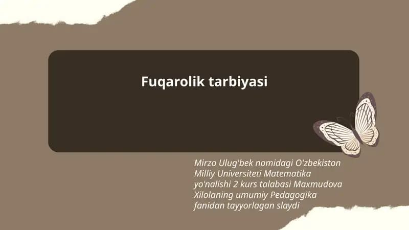 Fuqarolik tarbiyasi