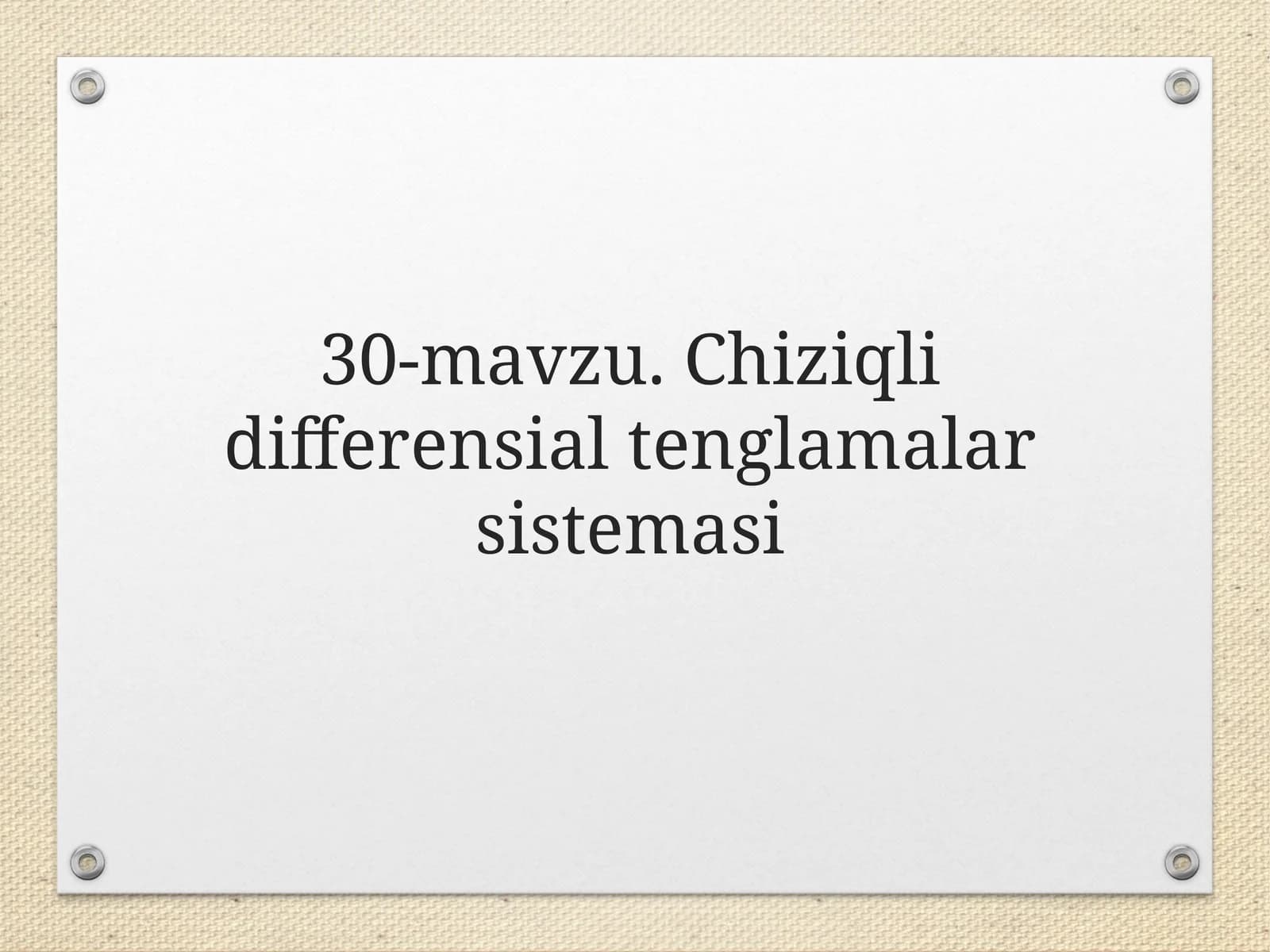 Chiziqli differensial tenglamalar sistemasi