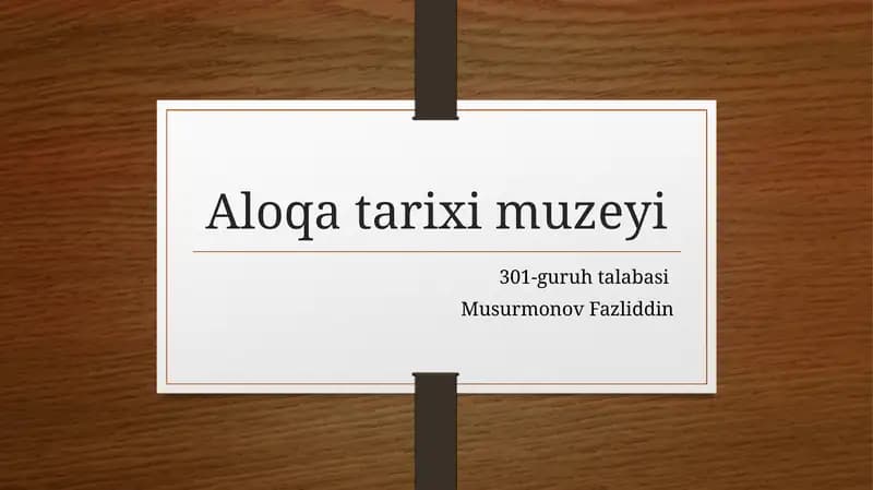 Aloqa tarixi muzeyi