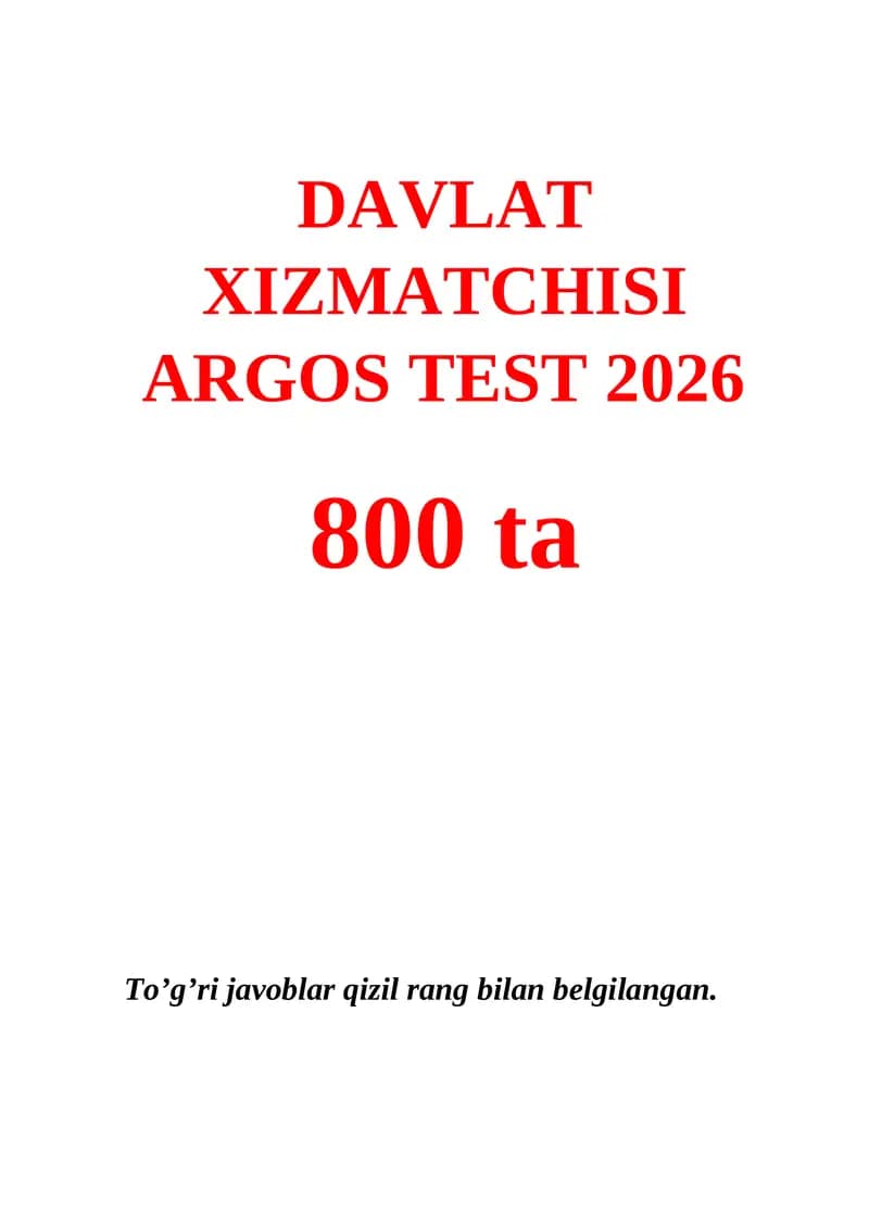 ARGOS TEST 2026