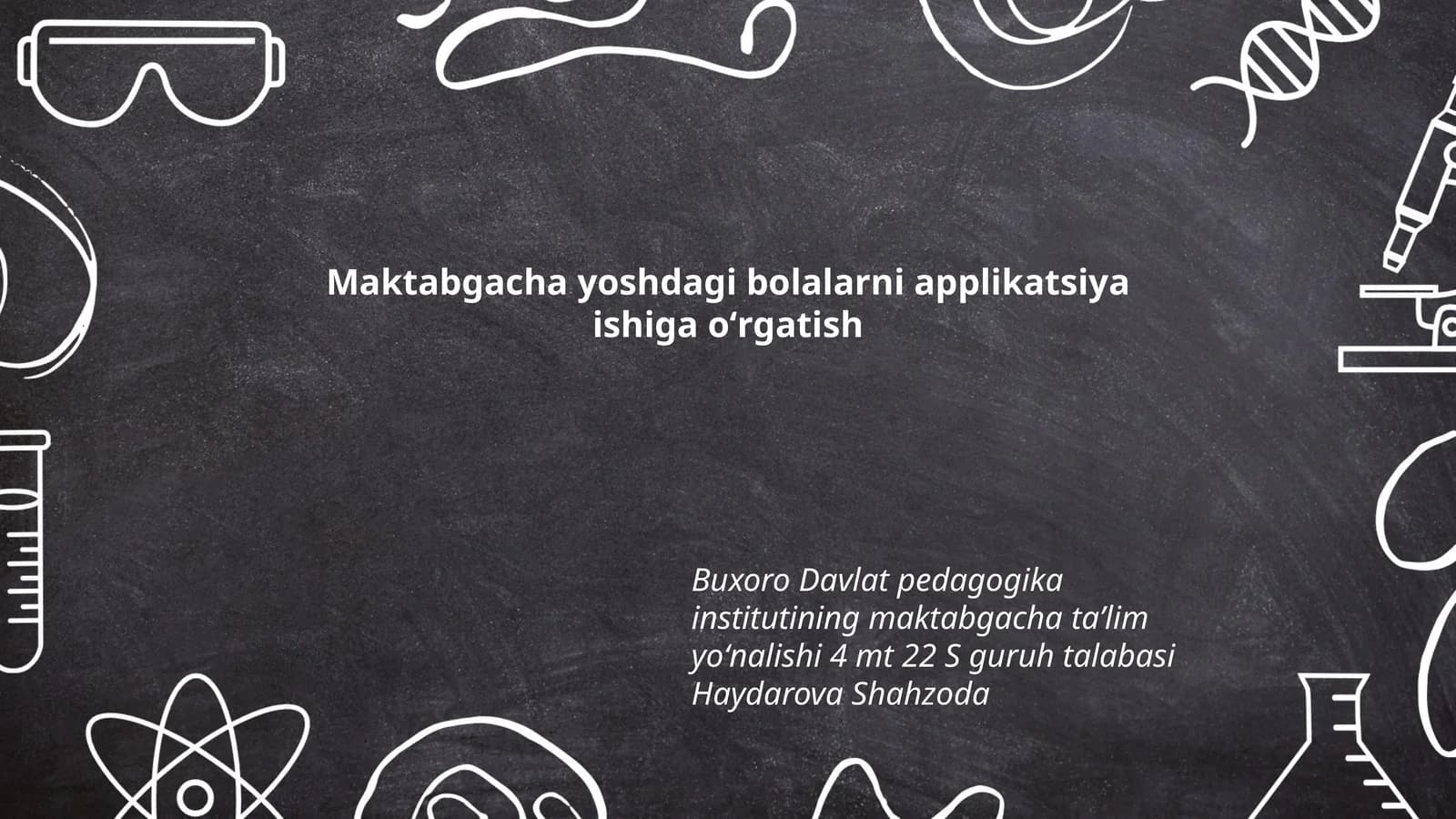 Maktabgacha yoshdagi bolalarni applikatsiya ishiga oʻrgatish