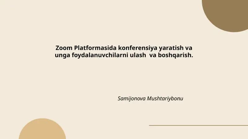 Zoom Platformasi