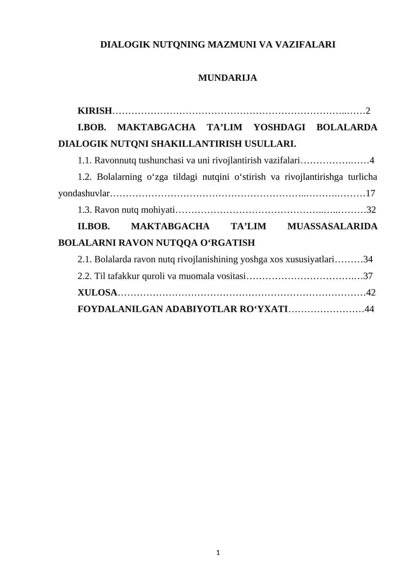 DIALOGIK NUTQNING MAZMUNI VA VAZIFALARI