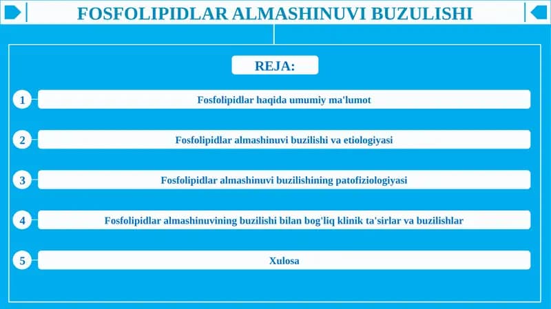 Fosfolipidlar Almashinuvi Buzilishi