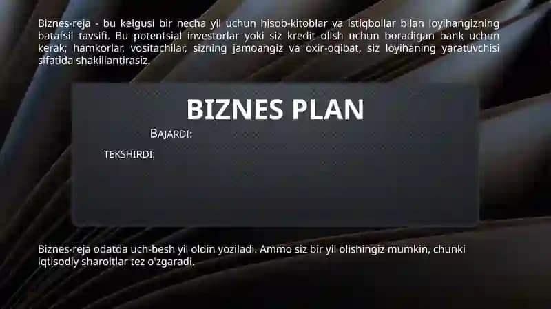 Biznes Plan