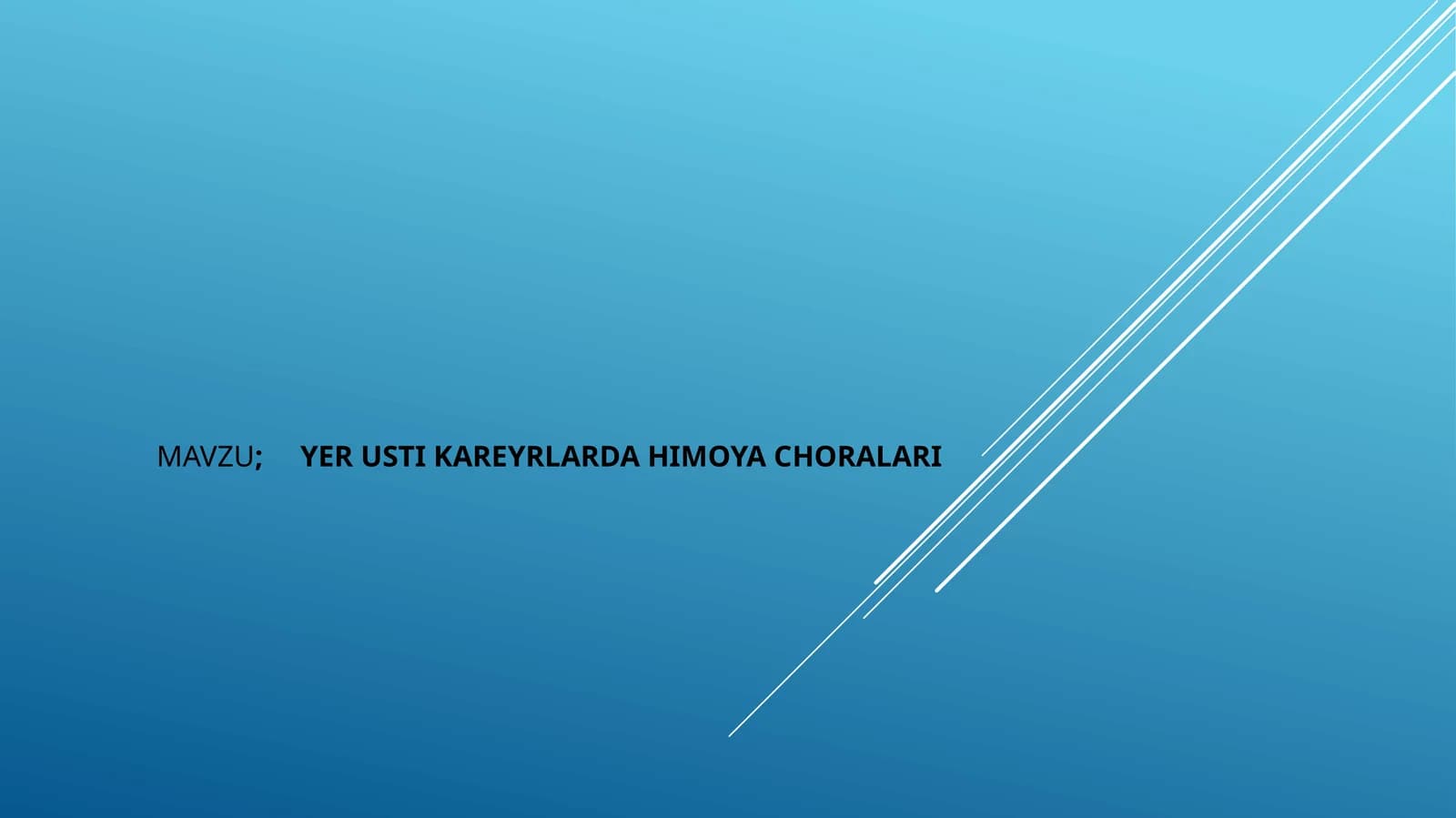 Yer usti kareyrlarda himoya choralari
