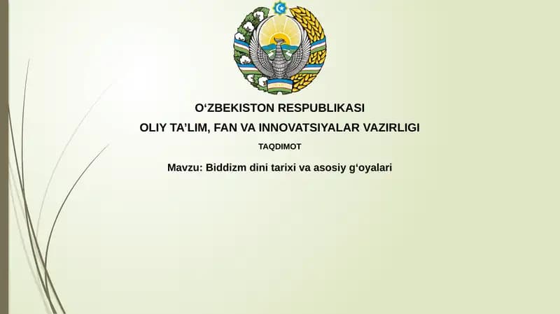 Biddizmning kelib chiqishi vaasosiygʻoyalari