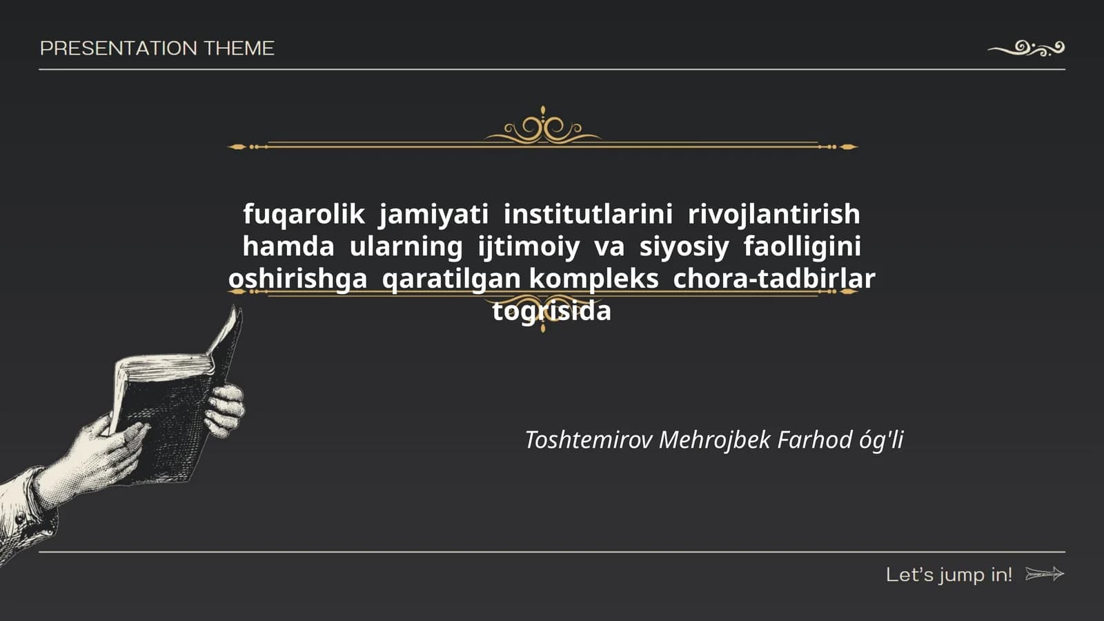 fuqarolik jamiyati institutlarini rivojlantirish hamda ularning ijtimoiy va siyosiy faolligini oshirishga qaratilgan kompleks chora-tadbirlar togrisida