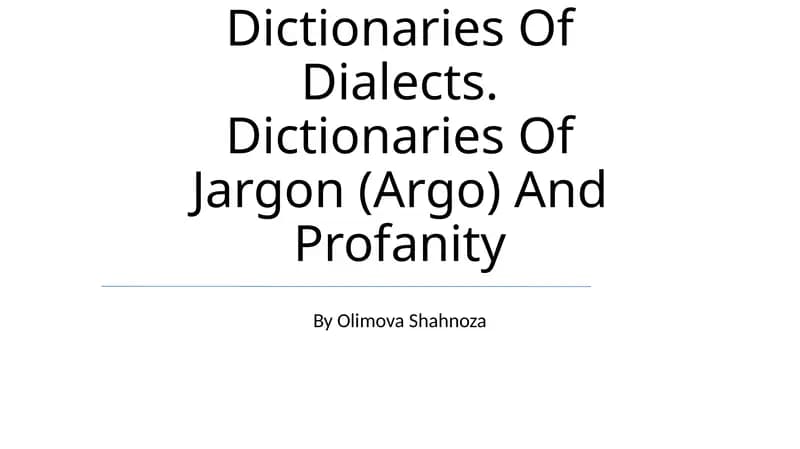 Onomastic Dictionaries