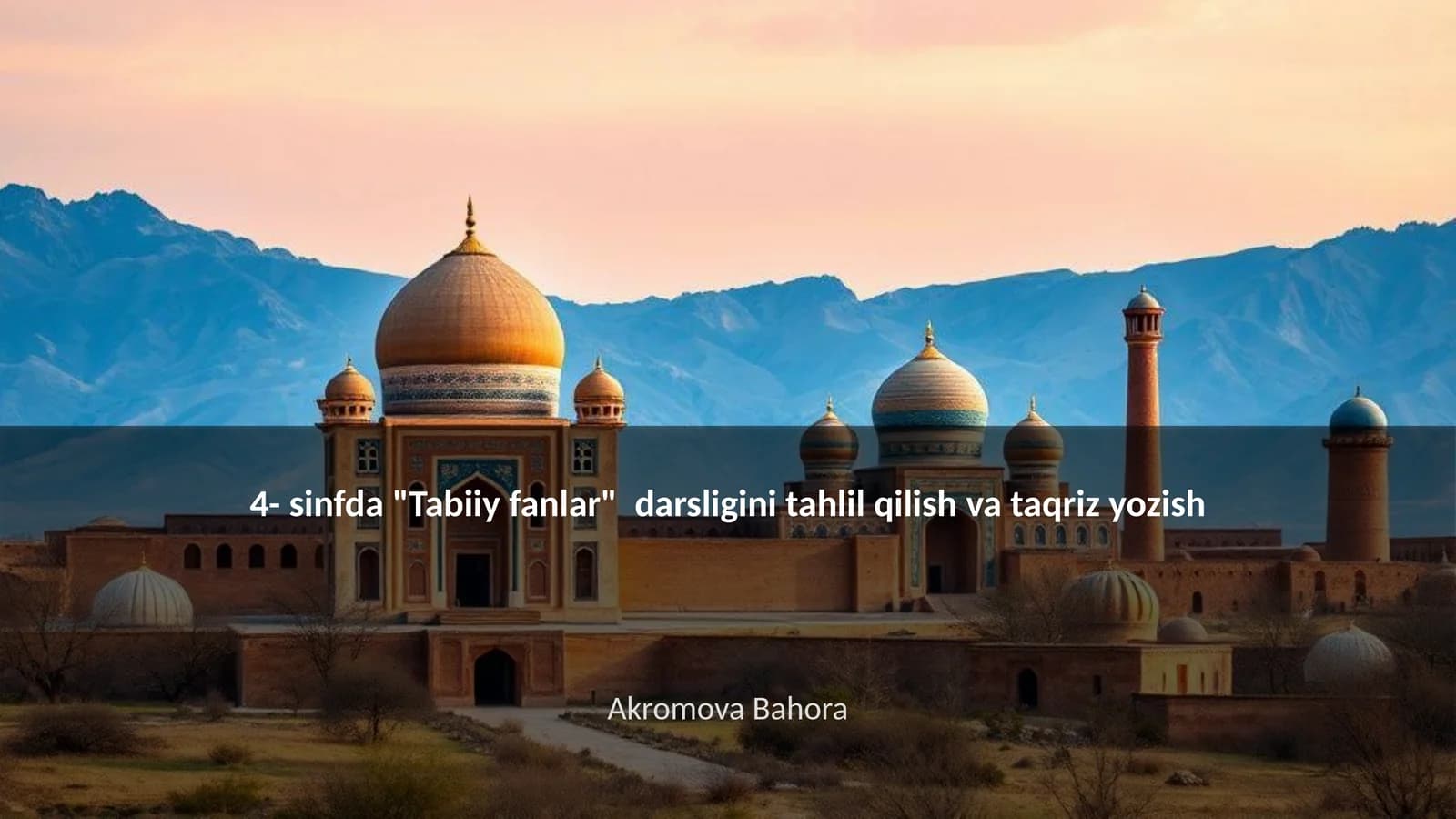 "Tabiiy fanlar" darsligi