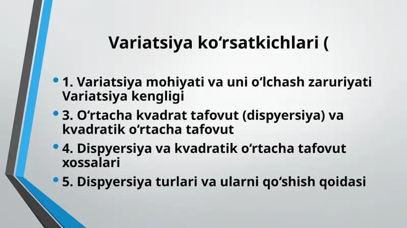 Variatsiya mohiyat va uni o‘lchash zaruriyati